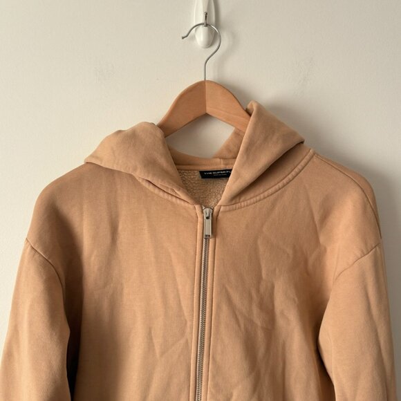 Aritzia Hoodie & The Super Puff Super Fleece Zip Up Hoodie Tan Size Small - Picture 5 of 8
